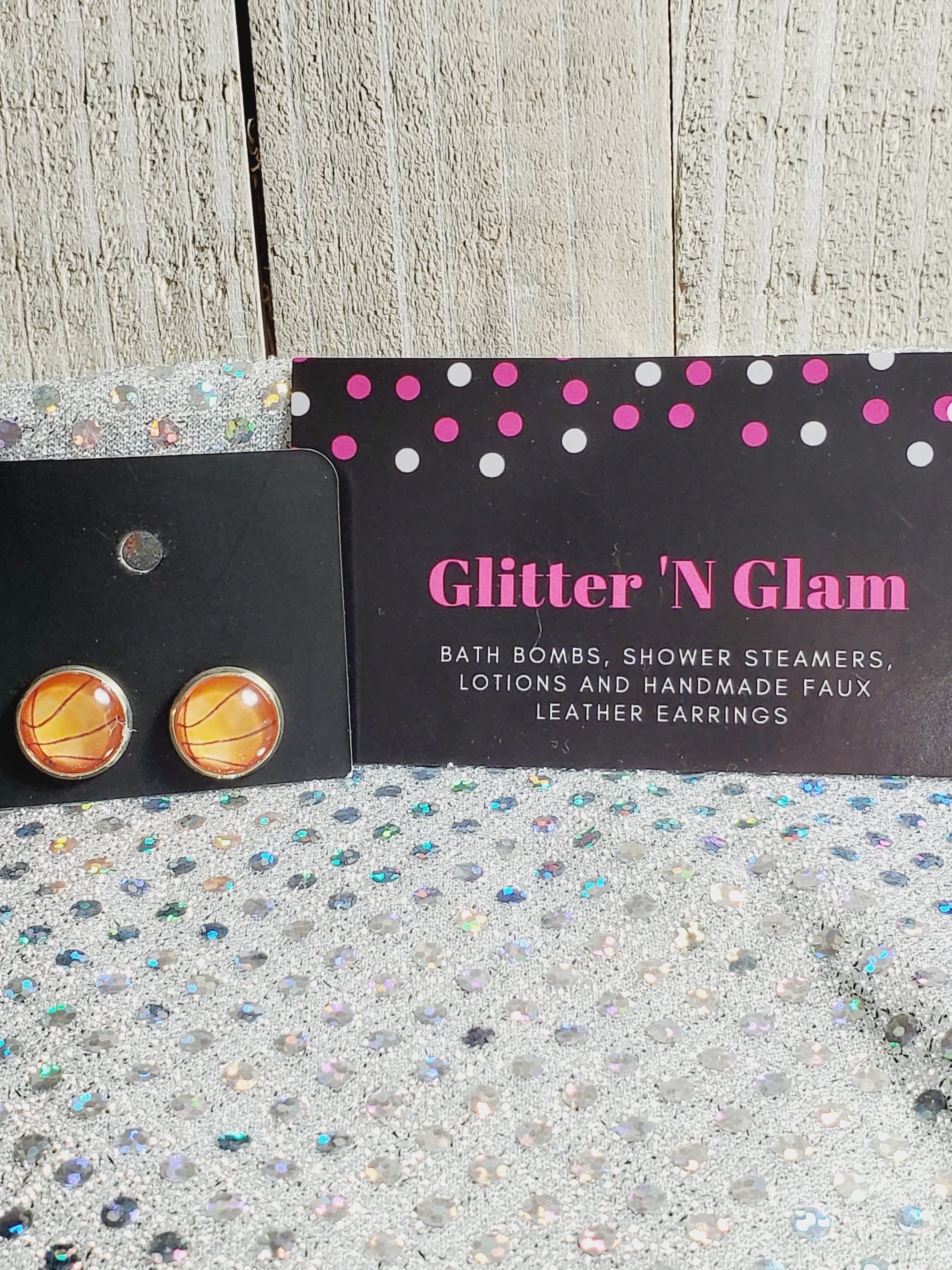 824 Basketball Stud Earrings