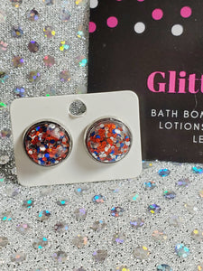 830 Patriotic confetti Stud Earrings
