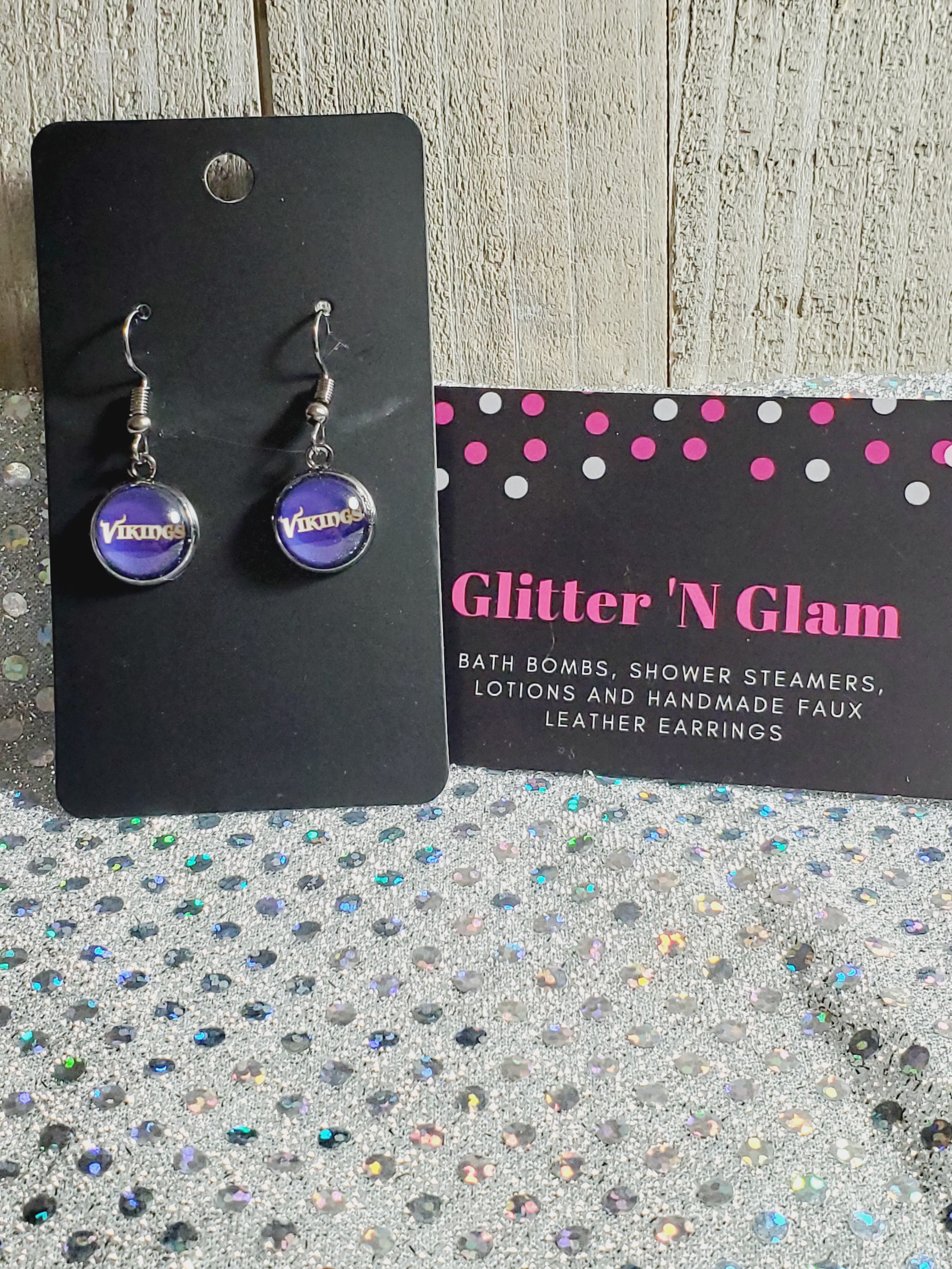 769 Vikings Purple  Inspired Stud Dangle Earrings