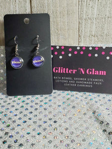 769 Vikings Purple  Inspired Stud Dangle Earrings