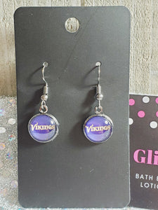 769 Vikings Purple  Inspired Stud Dangle Earrings