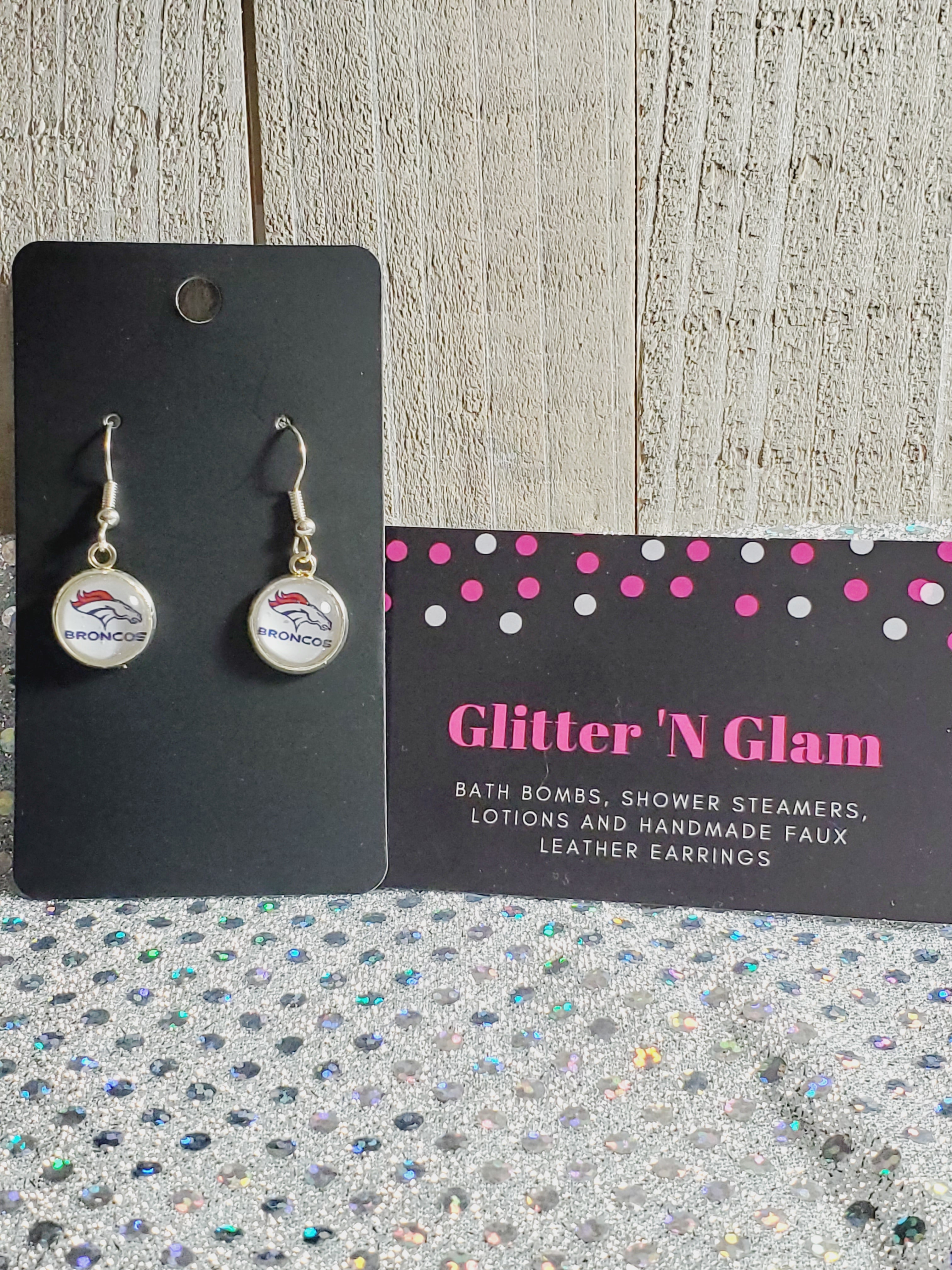 773 Broncos Inspired Stud Dangle Earrings