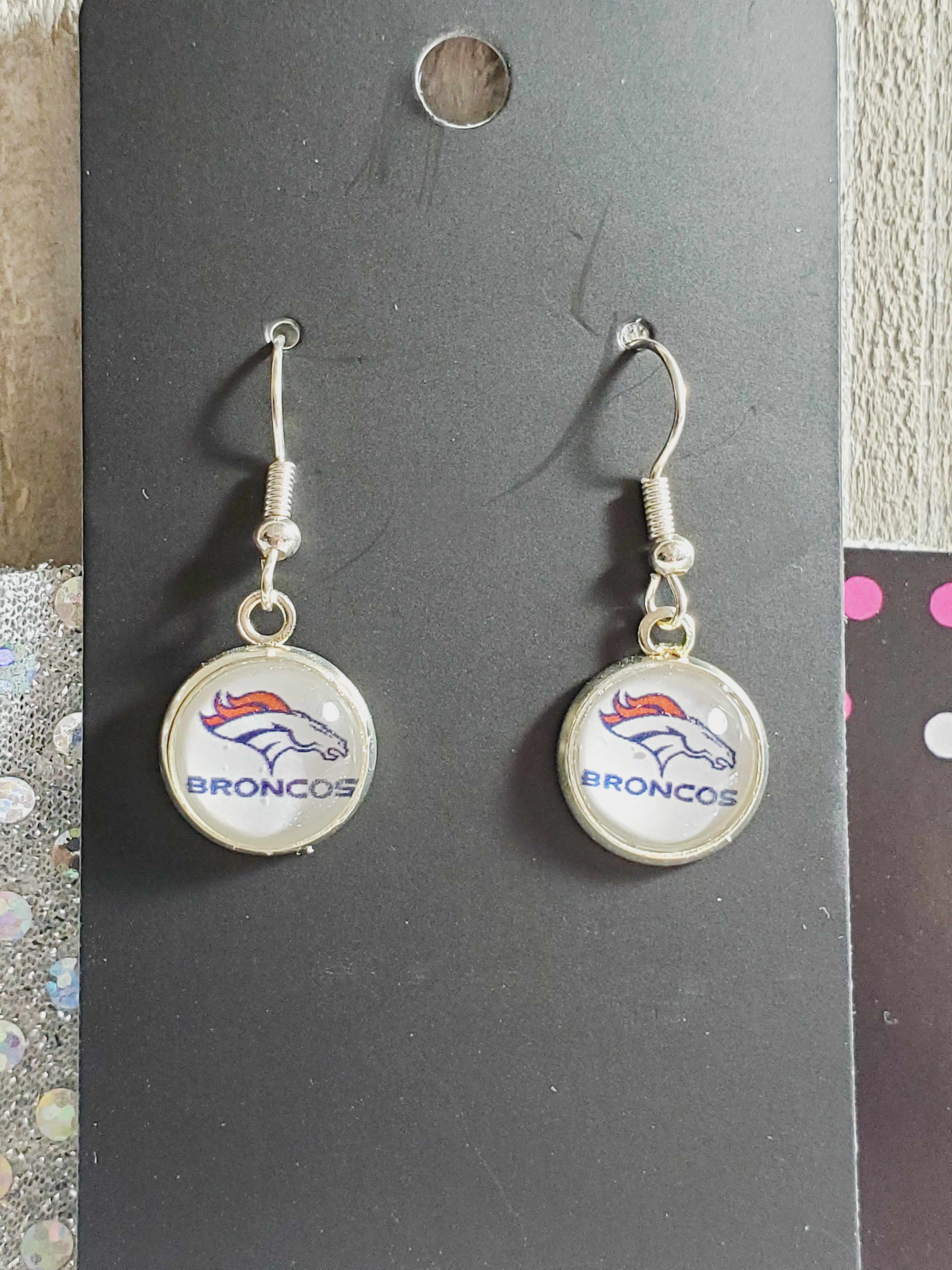 773 Broncos Inspired Stud Dangle Earrings