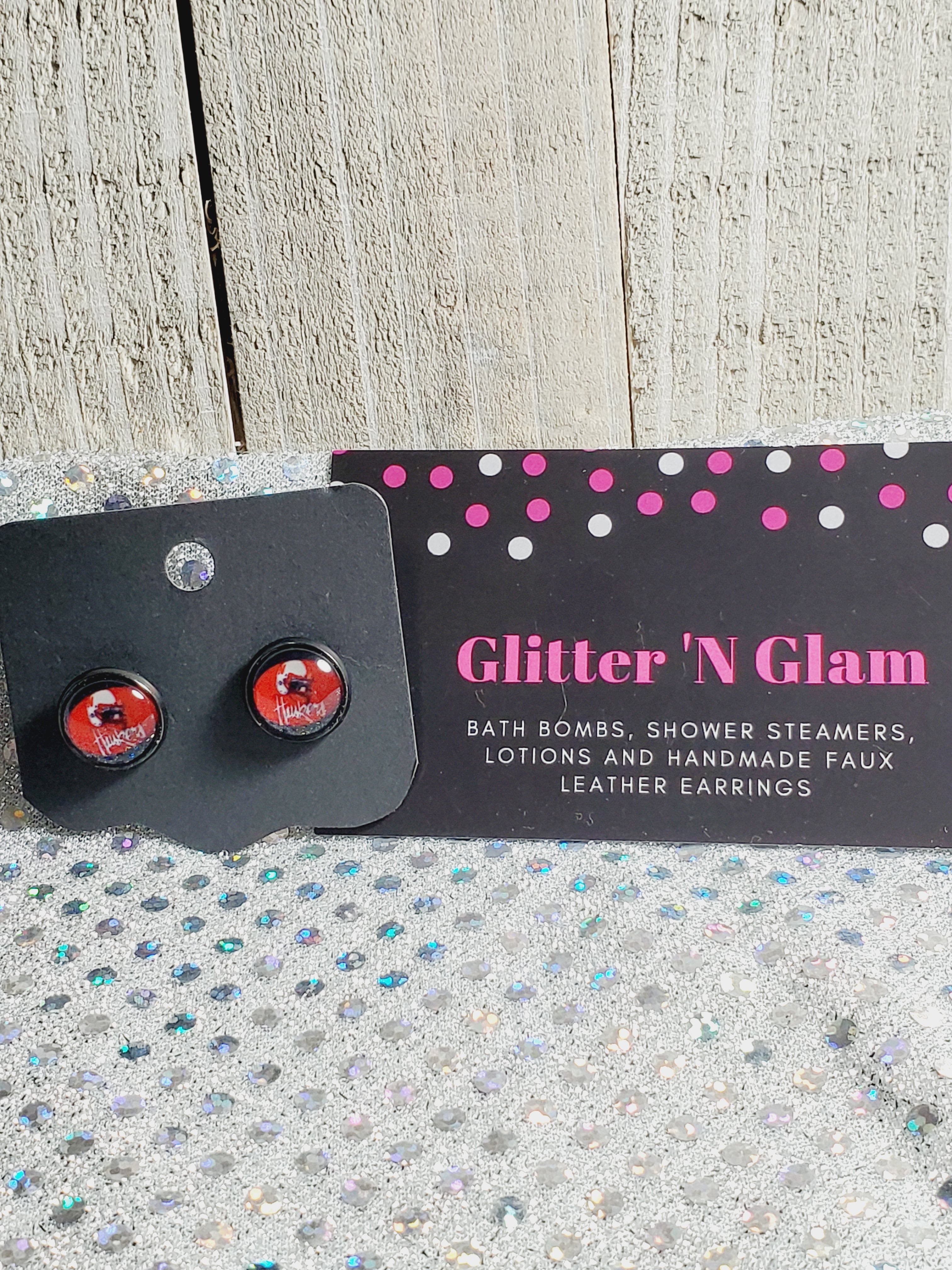 784 Red Huskers Inspired Stud Earrings