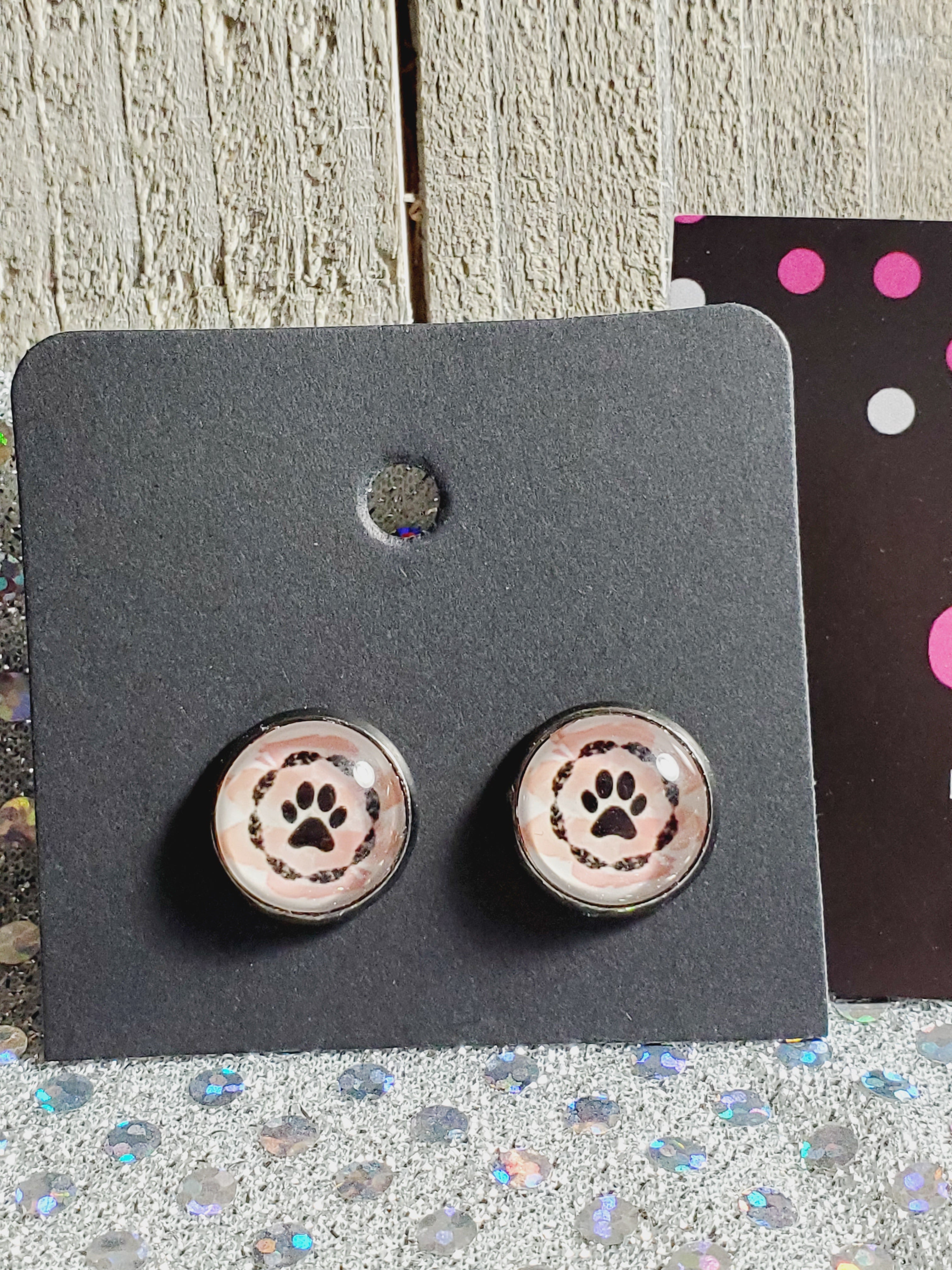 Paw Print Stud Earrings