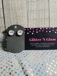 874 Unicorn Stud Earrings Magical Crown