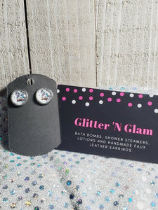 878 Unicorn Stud Earrings Standing on Rainbow