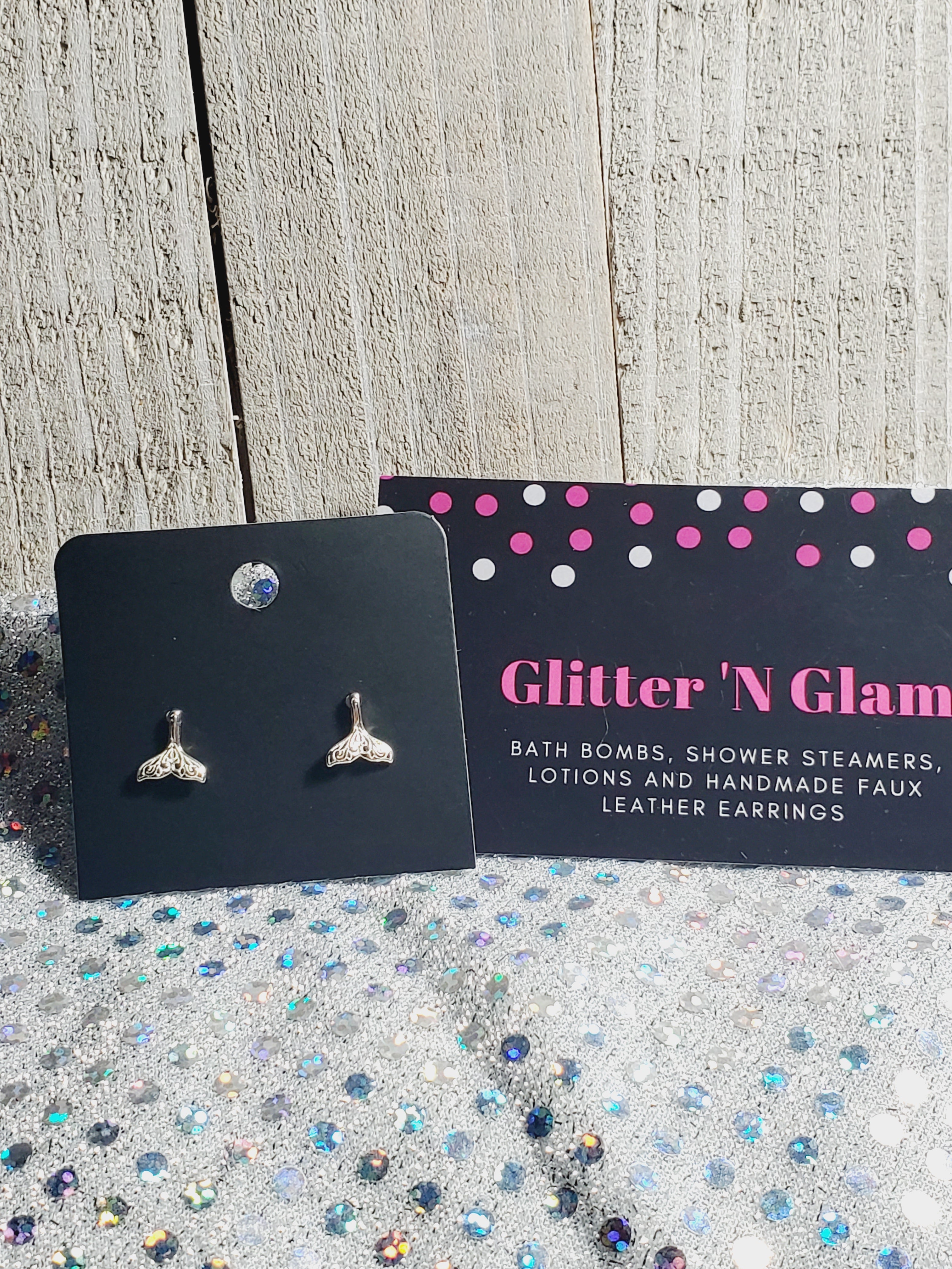 Silver Mermaid Tails Stud Earrings
