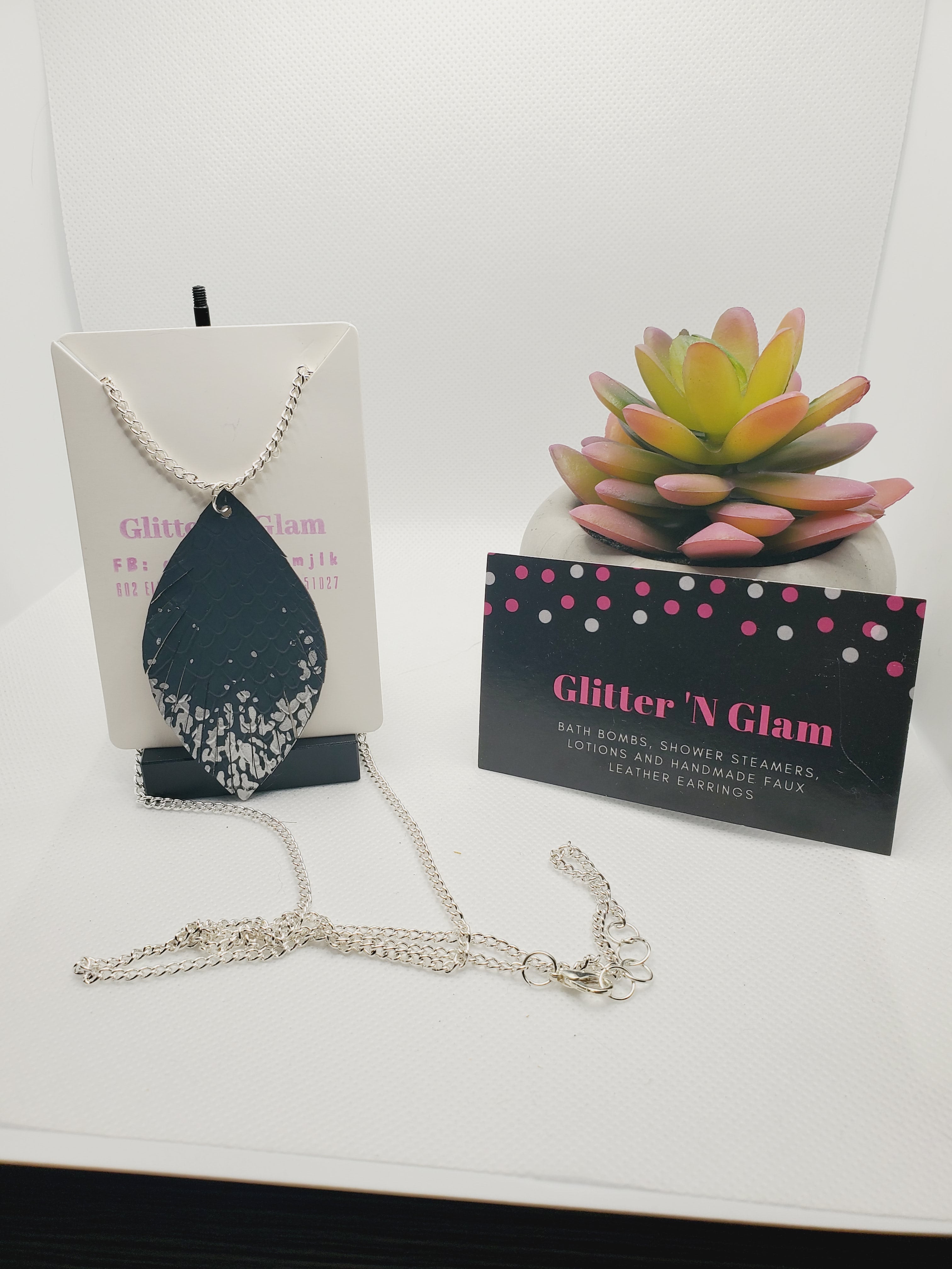 511 Black and Silver Leather Necklace