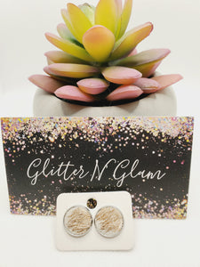 965 Rosegold Hair-on Stud Earrings