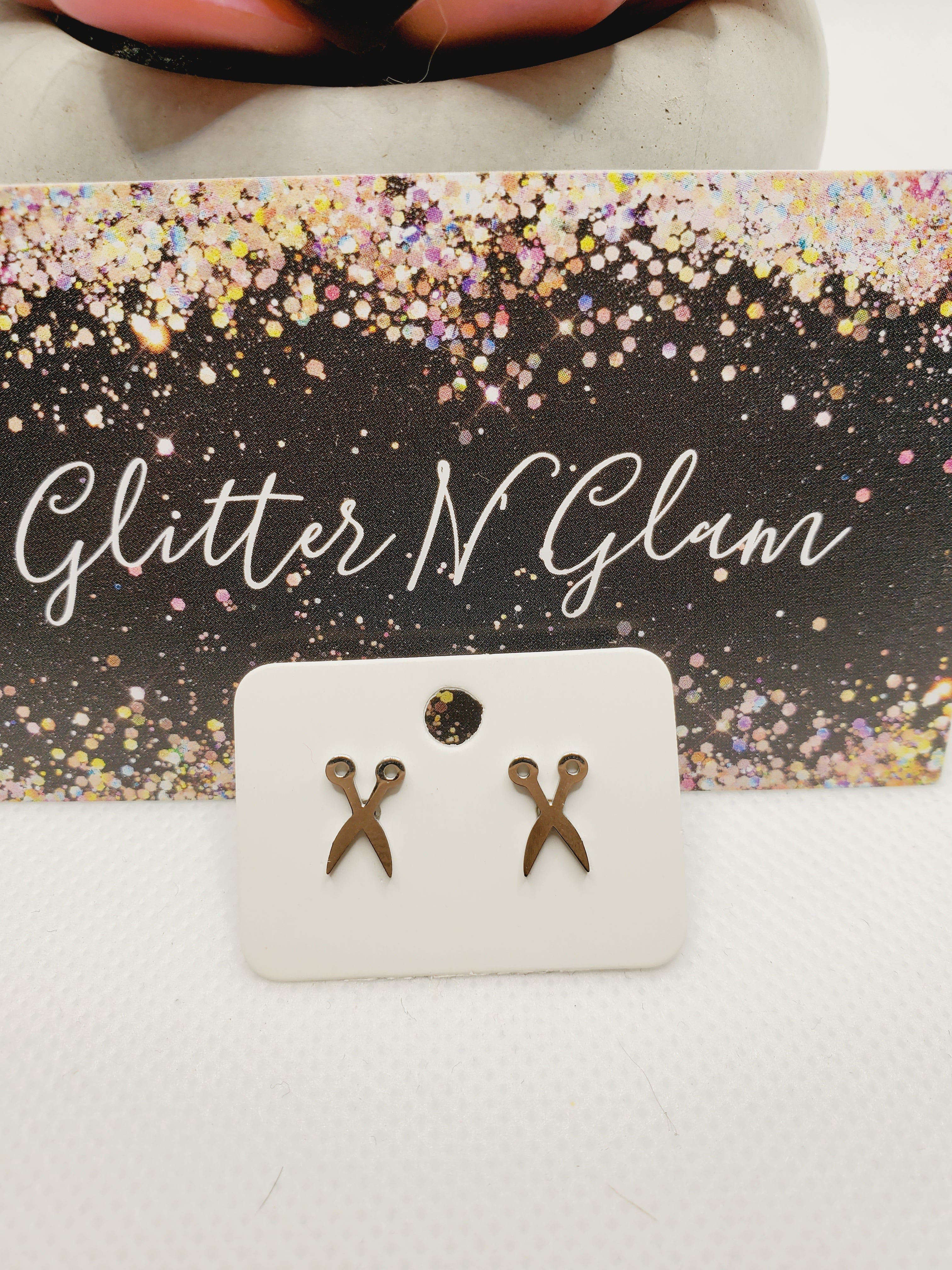 960 Hairstylist Scissors Stud Earrings