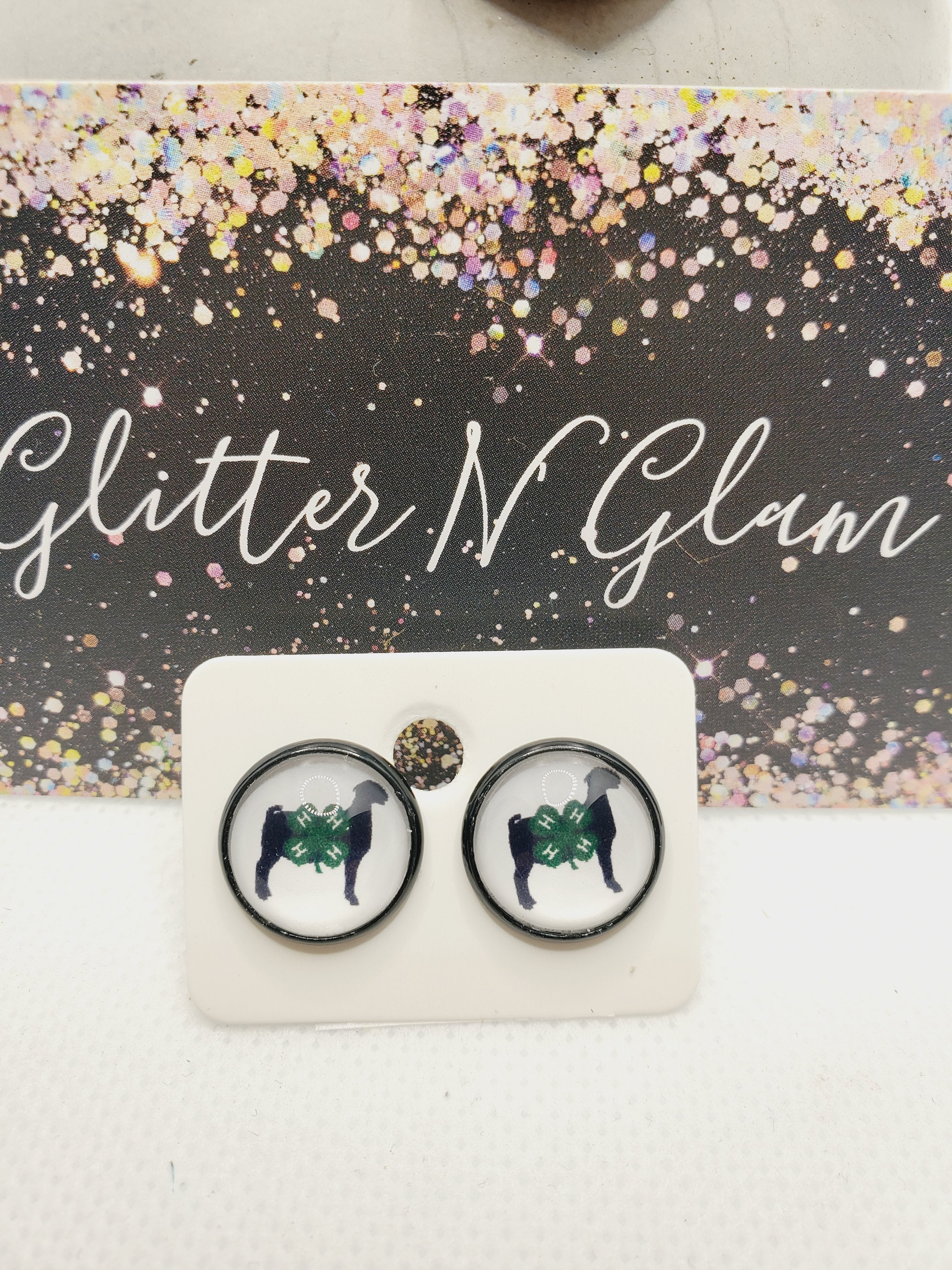 1015 4H Lamb Stud Earrings