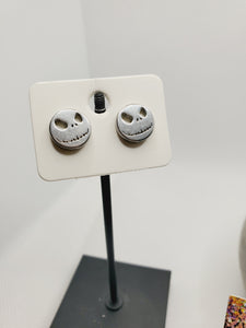 1013 Silver Metal NMBC Stud Earrings
