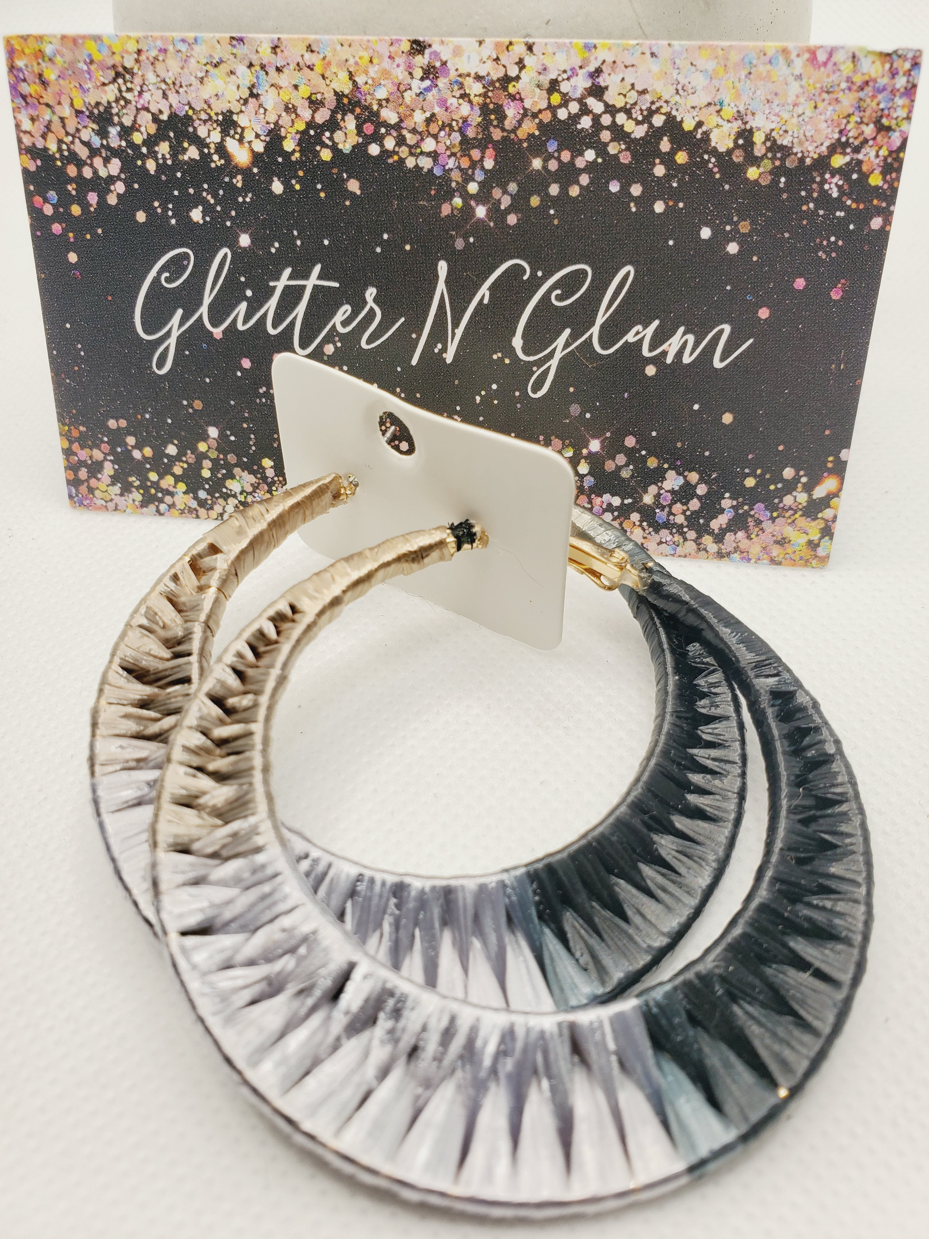 474 Multi colored Woven Hoop Earrings