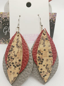 1025 Dandelion 3 Layer Dangle Earrings