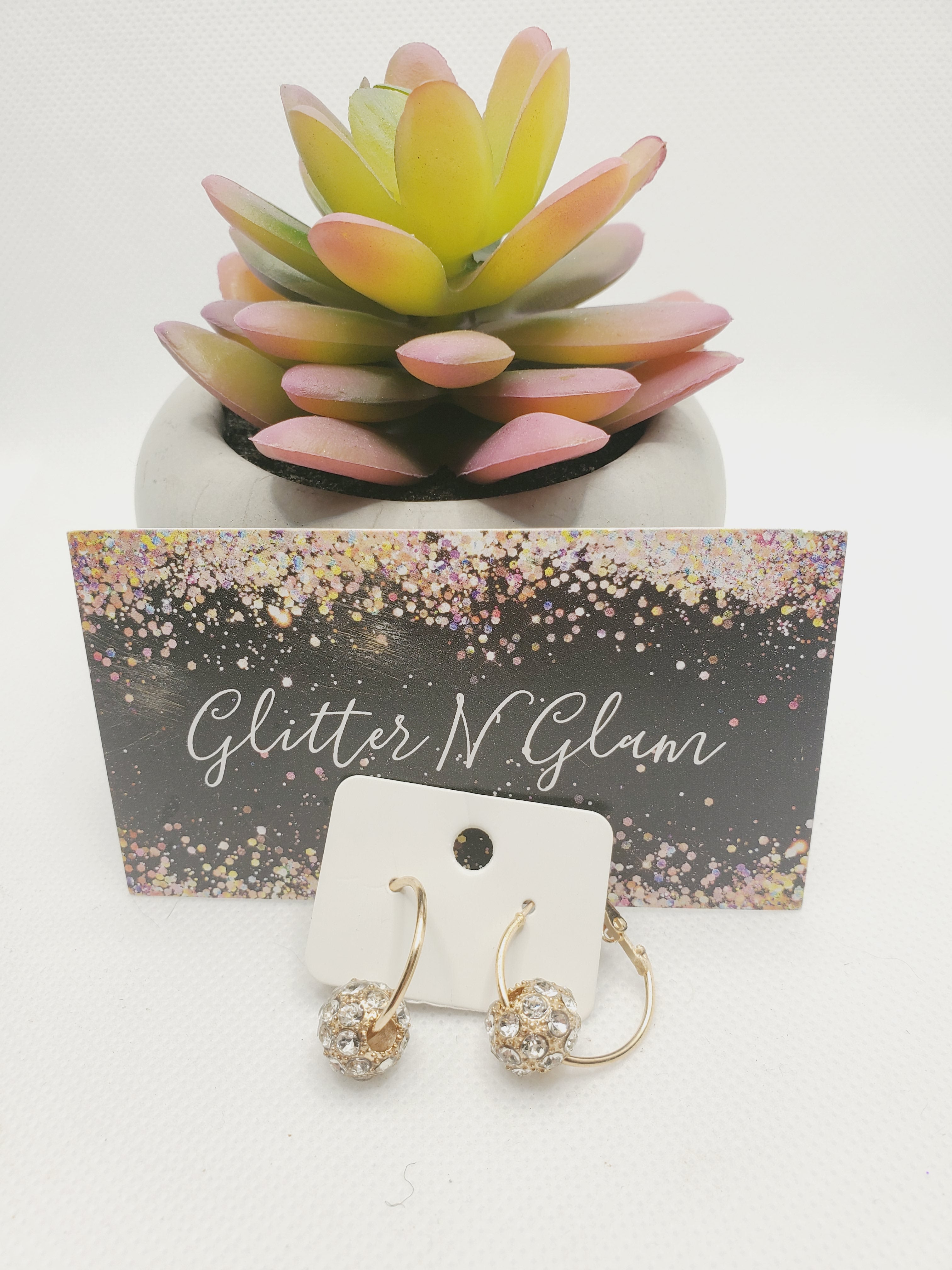 1031 Small Gold Hoops with Bling Earrings