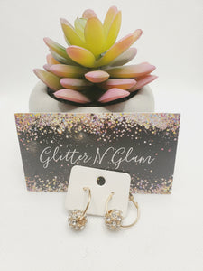 1031 Small Gold Hoops with Bling Earrings