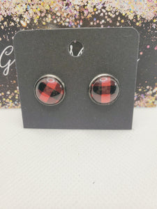1064 Buffalo Plaid Stud Earrings