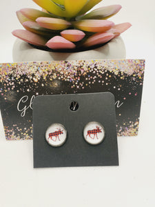 1059 Buffalo Plaid Moose Stud Earrings