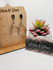 1123 Silver Multiple Oval Dangle Earrings