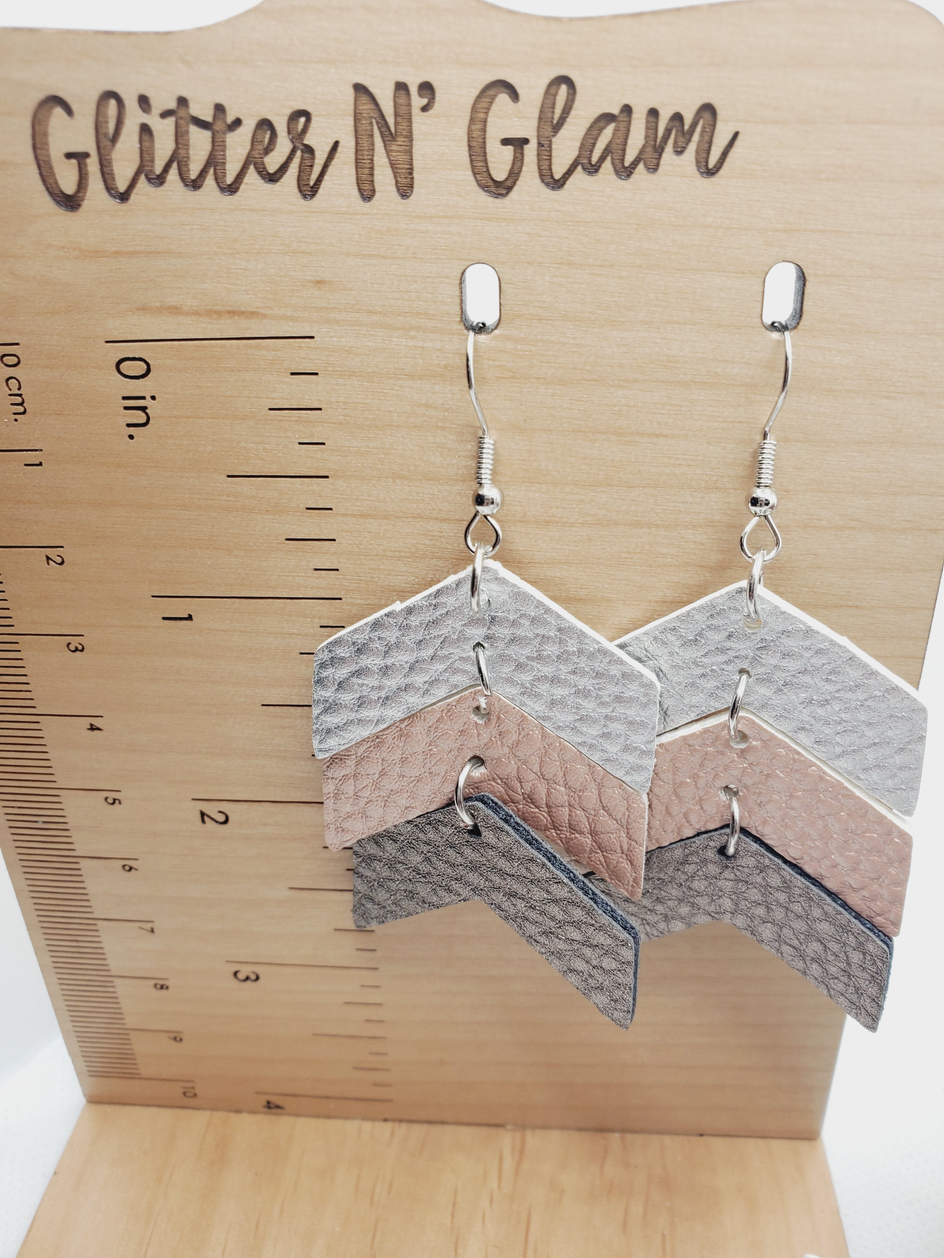 1223 Silver, Rosegold, Gunmetal Arrows Dangle Earrings