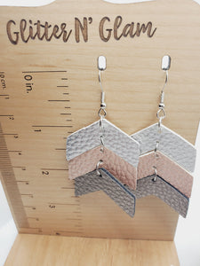 1223 Silver, Rosegold, Gunmetal Arrows Dangle Earrings