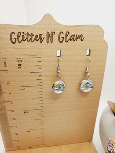 1263 Jackrabbits Stud Dangle Earrings