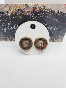 1281 Gold and Silver Bullet Stud Earrings