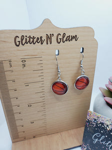 1317 Basketball Stud Dangle Earrings