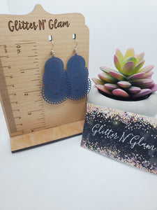 1336 Navy Blue Hollowed Out Dangle Earrings