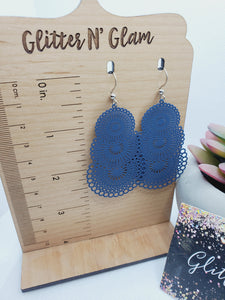 1336 Navy Blue Hollowed Out Dangle Earrings