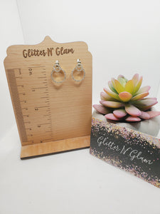 1467 Gold Double Circle Dangle Earrings