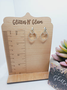 1467 Gold Double Circle Dangle Earrings