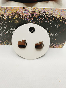 1363 Silver Apple Stud Earrings
