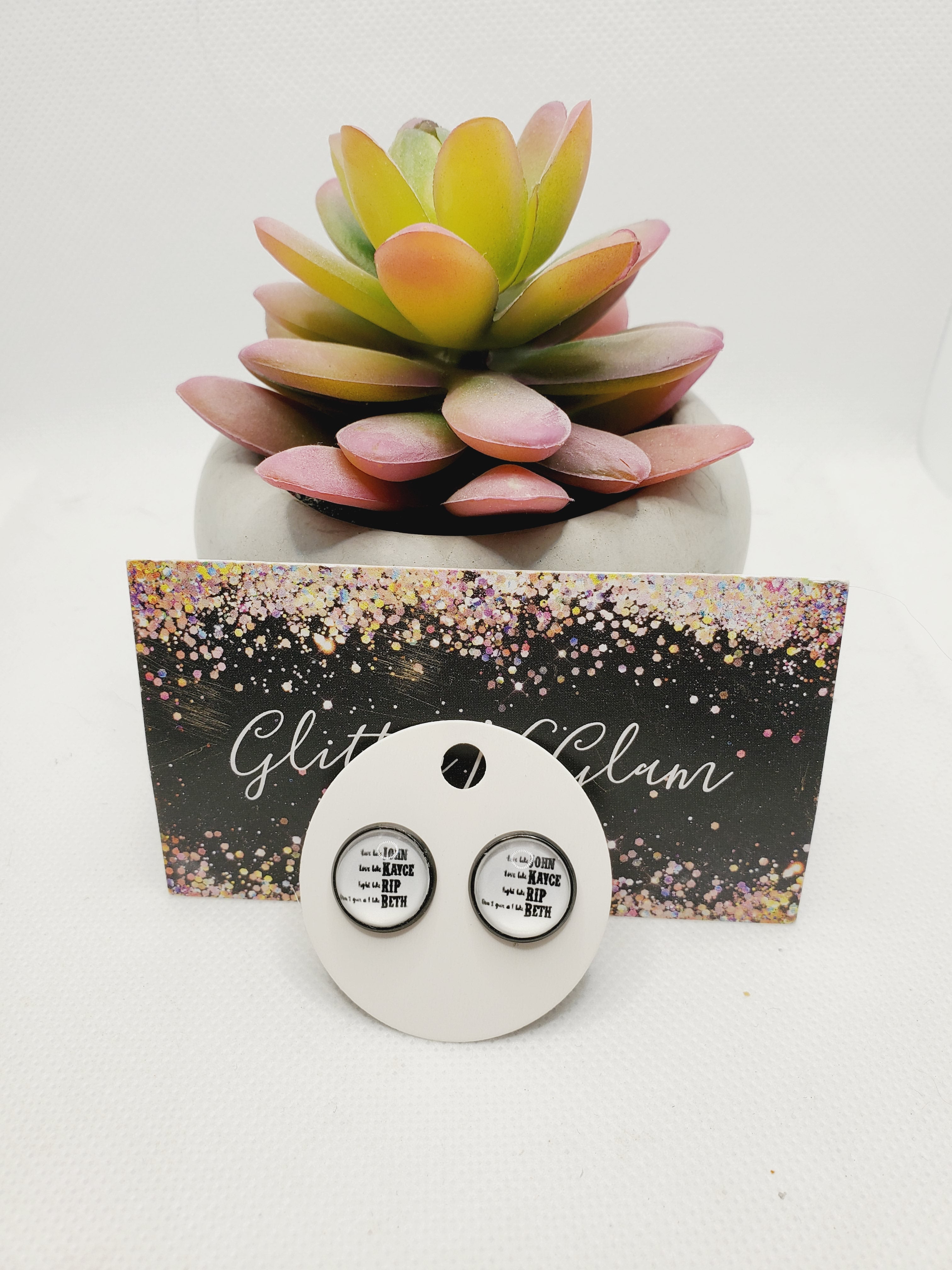 1404 "Live like John, Love like Kayce, Fight like Rip, and Dont give a f**k like Beth" Yellowstone Stud Earrings