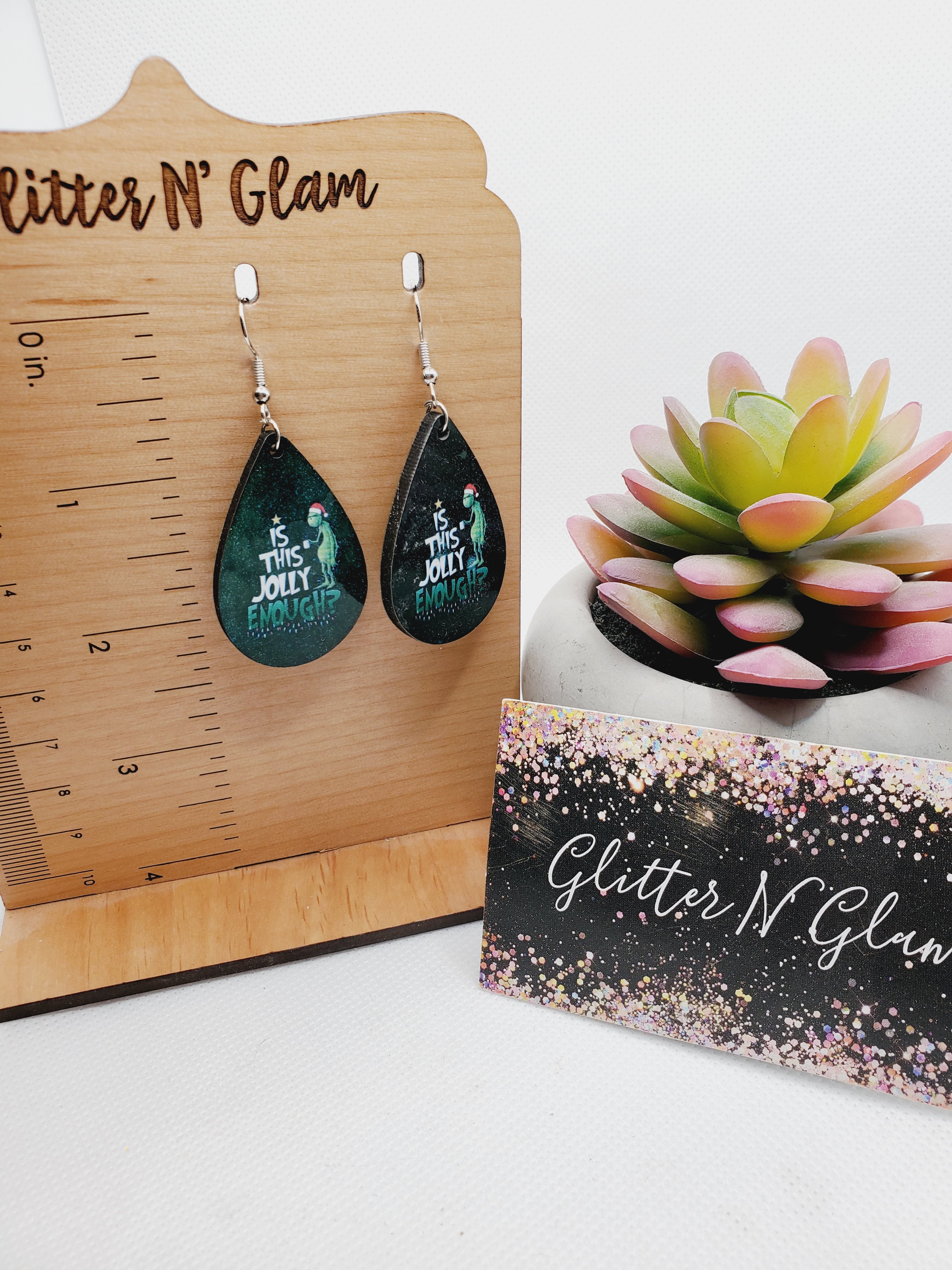 1502 "Is this jolly enough" G-Man Dangle Earrings