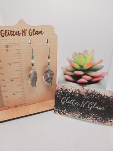 1531 Silver Leaf Dangle Earrings