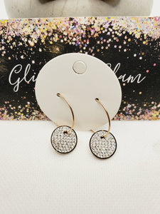 1534 Rosegold Hoops with Circle CZ Accents