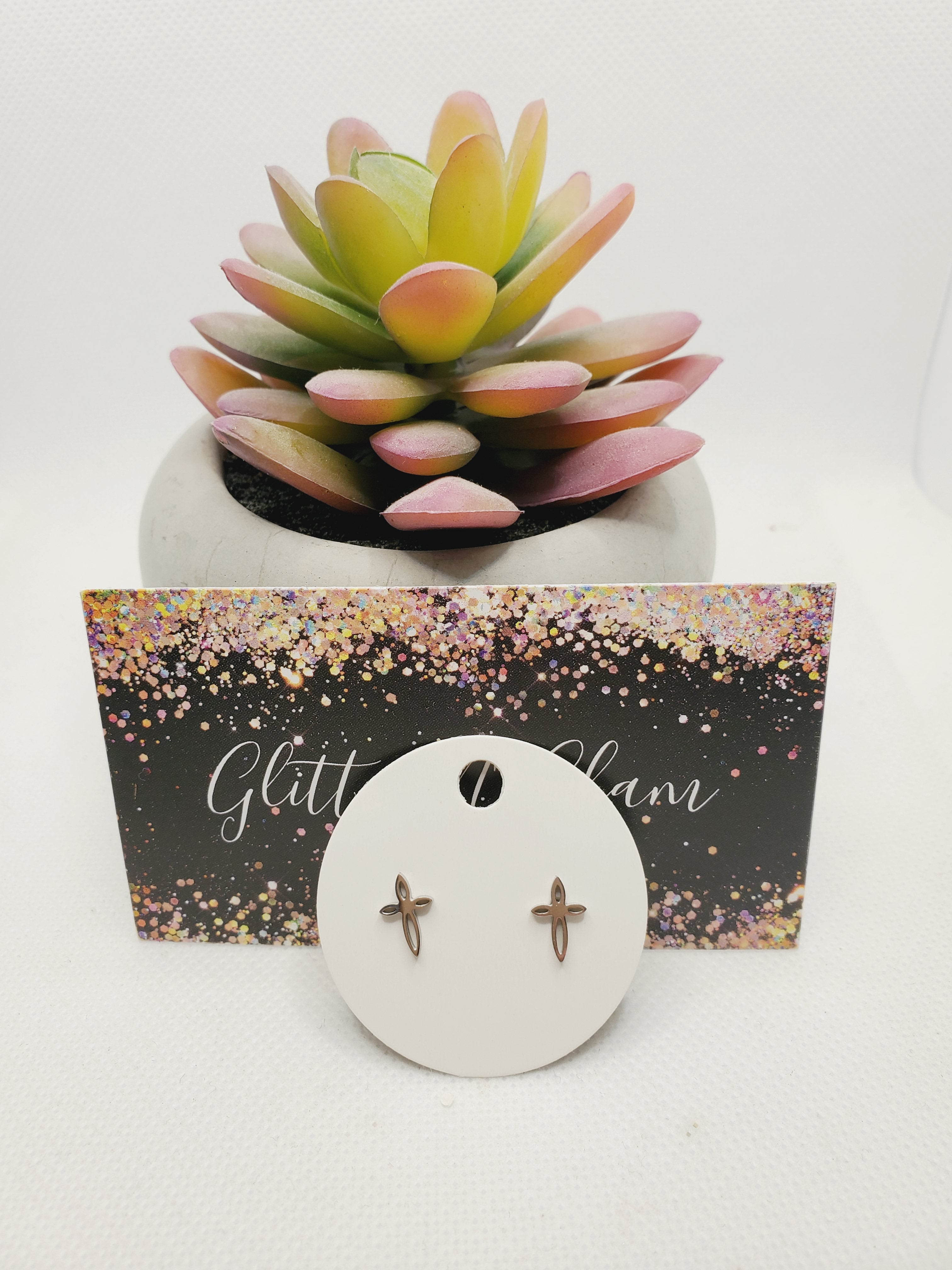 1692 Silver Cross Stud Earrings