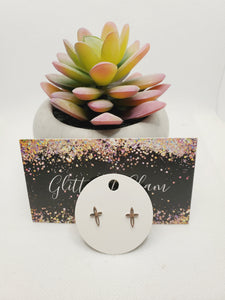 1692 Silver Cross Stud Earrings