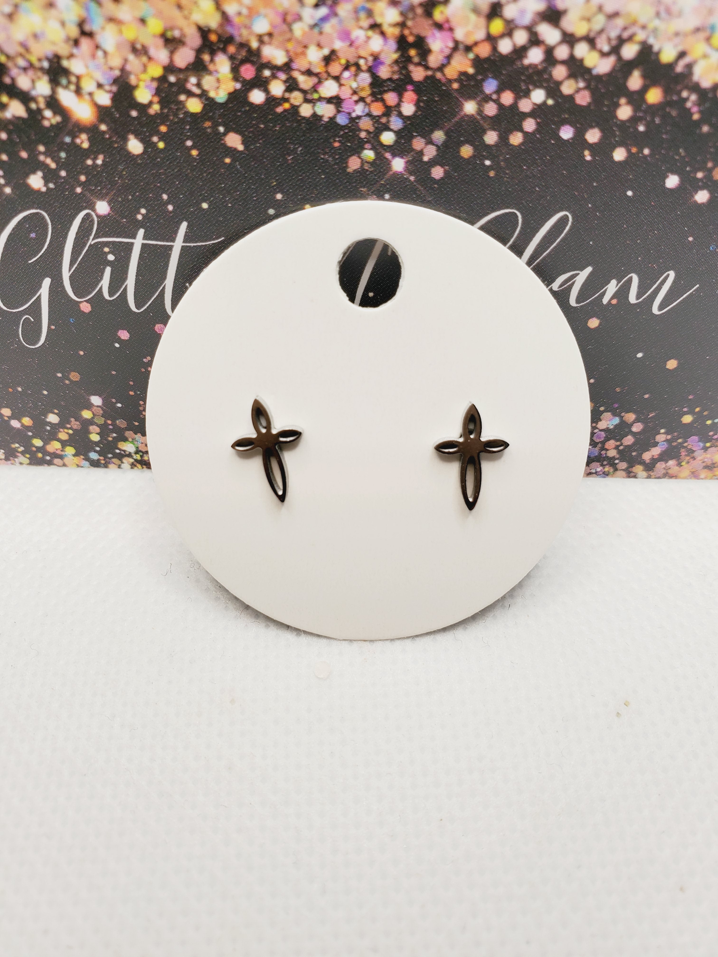 1692 Silver Cross Stud Earrings