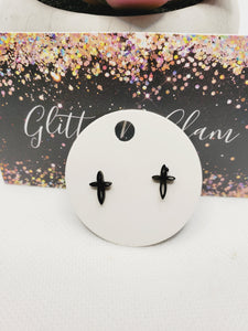 1691 GunMetal Cross Stud Earrings