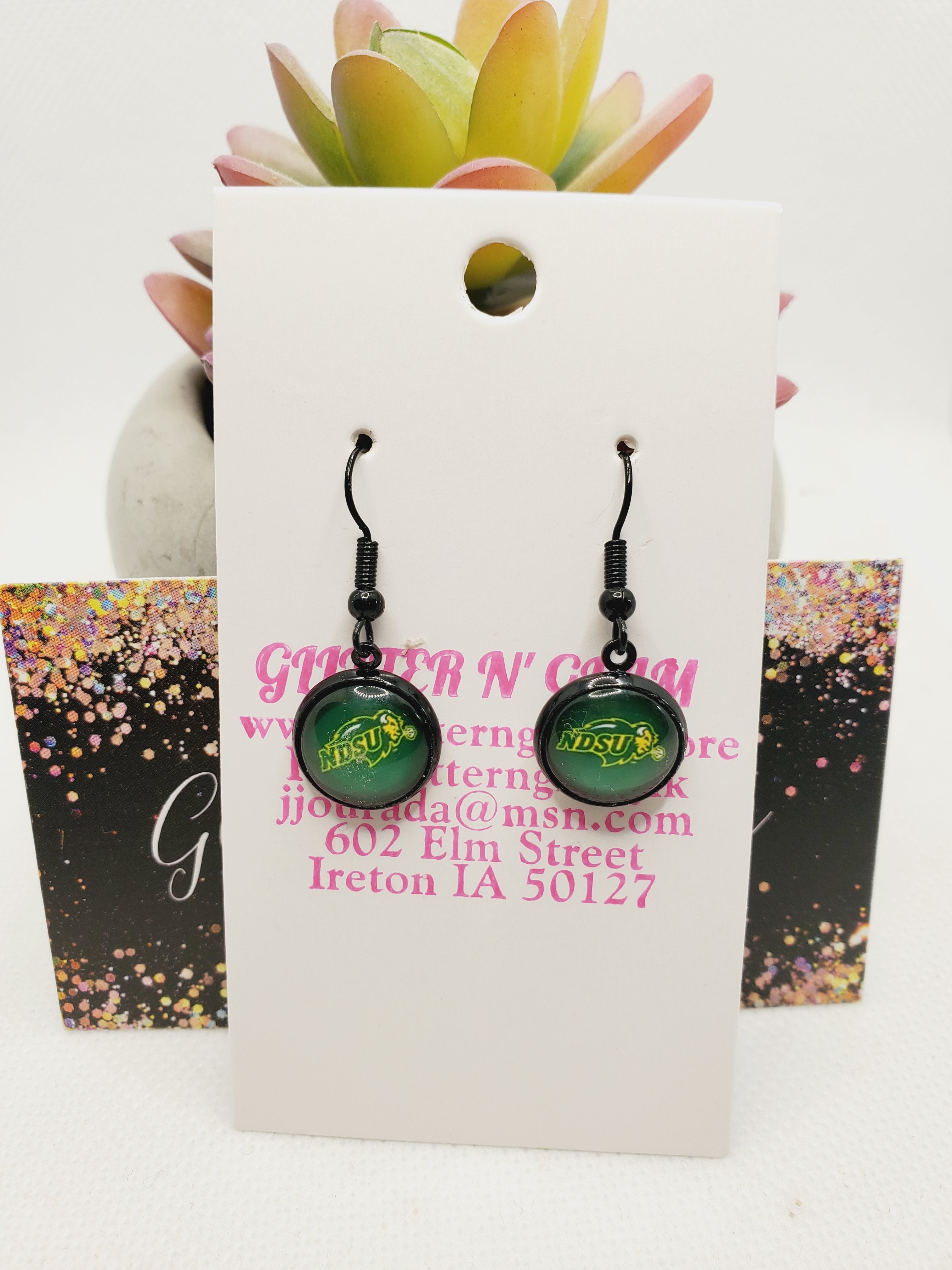 1682 Bison Stud Dangle Earrings