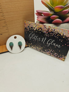 1719 Mint Chip Ice Cream Cone Stud Earrings