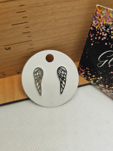 1734 Silver Angel Wing Stud Earrings
