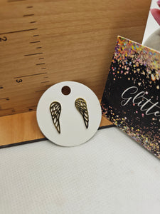 1733 Gold Angel Wing Stud Earrings