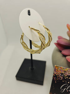 1725 Gold Twist Hoop Earrings